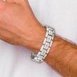 Chisel Tungsten Brushed and Polished with 1/3 carat Diamonds 8.5 inch Bracelet