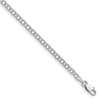 14k White Gold 3mm Solid Double Link Charm Bracelet