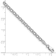 14k White Gold 3.5mm Solid Double Link Charm Bracelet