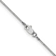 10K White Gold Polished Box Chain Necklace, 18-Inch Unisex Elegant Design