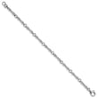 14K White Gold 7 inch 3.5mm Hand Polished and Textured Fancy Link with Fancy Lobster Clasp Bracelet
