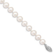 14k White Gold 7-8mm White Near Round Freshwater Cultured Pearl 7.5 inch Bracelet - Birthstone Company