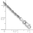 14K White Gold 7 Inch 2.25mm Diamond-cut Quadruple Rope Lobster Clasp Chain