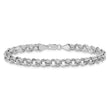 14k White Gold Lite 5mm Double Link Charm Bracelet