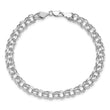 14k White Gold Lite 5.5mm Double Link Charm Bracelet
