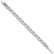 14k White Gold Lite 8mm Double Link Charm Bracele