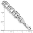 14k White Gold Lite 8mm Double Link Charm Bracele