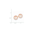 14K 11-12mm Pink Button FW Cultured Pearl Stud Post Earrings