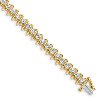 14k Complete 5 carat Round AAA Diamond Fancy Spiral 7 inch Tennis Bracelet