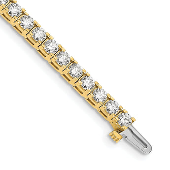 14k Complete 6.6 carat Round AA Diamond 4-prong 7 inch Tennis Bracelet