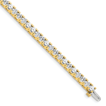14k Complete 7.5 carat Round AAA Diamond 4-prong 7 inch Tennis Bracelet