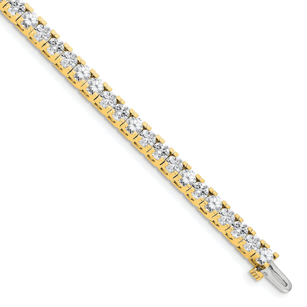 14k Complete 7.5 carat Round A Diamond 4-prong 7 inch Tennis Bracelet