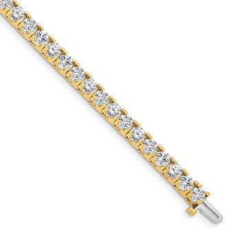 14k Complete 12.5 carat Round A Diamond 4-prong 7 inch Tennis Bracelet