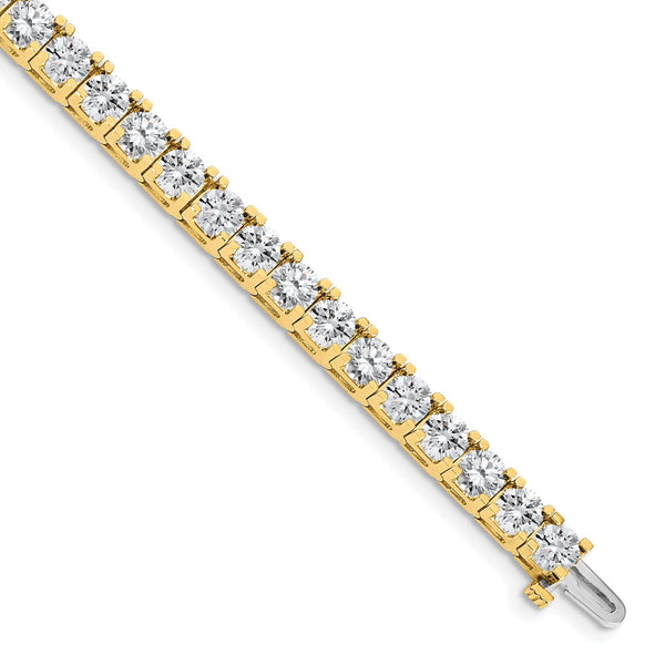 14k Complete 17 carat Round VS Diamond 4-prong 7 inch Tennis Bracelet - Birthstone Company