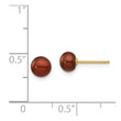 14K 5-6mm Coffee Button Freshwater Cultured Pearl Stud Post Earrings