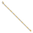 14k Two-tone AA Diamond Fancy Link Tennis Bracelet
