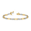 14k Two-tone AA Diamond Fancy Link Tennis Bracelet