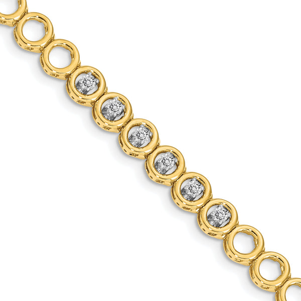 14k Complete 1/2 carat Round AAA Diamond Circle Add-a-Diamond 7 inch Tennis Bracelet