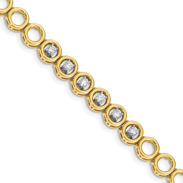 14k Complete 3/4 carat Round AAA Diamond Circle Add-A-Diamond 7 inch Tennis Bracelet