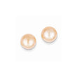 14K 9-10mm Pink Button FW Cultured Pearl Stud Post Earrings