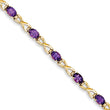 14k 7x5mm Oval Amethyst bracelet