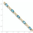 14k 7x5mm Oval Blue Topaz bracelet
