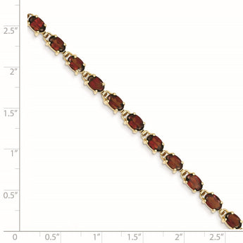 14k 6x4mm Oval Garnet bracelet - Birthstone Company