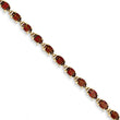 14k 6x4mm Oval Garnet bracelet - Birthstone Company