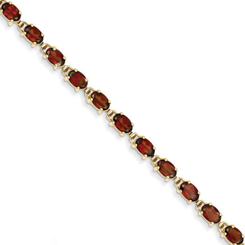 14k 6x4mm Oval Garnet bracelet - Birthstone Company