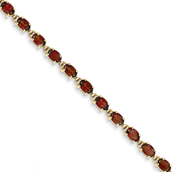 14k 6x4mm Oval Garnet bracelet - Birthstone Company