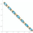14k 7x5mm Oval Blue Topaz bracelet