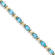 14k 7x5mm Oval Blue Topaz bracelet