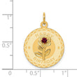 14K HAPPY BIRTHDAY Disc Charm with CZ Flower - Birthstone Company