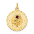 14K HAPPY BIRTHDAY Disc Charm with CZ Flower - Birthstone Company