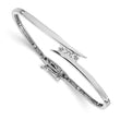 14k White Gold AA Diamond Hinged Bangle - Birthstone Company
