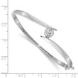 14k White Gold Complete 1/2 carat A Diamond Hinged Oval Bangle Bracelet - Birthstone Company