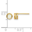 14K 4mm Round Bezel October/Opal Post Earrings - Birthstone Company