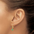 14K 6x4 Oval Bezel May/Emerald Leverback Earrings - Birthstone Company