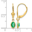 14K 6x4 Oval Bezel May/Emerald Leverback Earrings - Birthstone Company