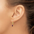 14K 6x4 Oval Bezel June/Rhodolite Leverback Earrings - Birthstone Company