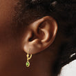 14K 6x4 Oval Bezel August/Peridot Leverback Earrings - Birthstone Company
