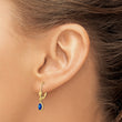 14K 6x4 Oval Bezel September/Sapphire Leverback Earrings - Birthstone Company