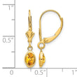 14K 6x4 Oval Bezel November/Citrine Leverback Earrings - Birthstone Company