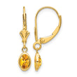 14K 6x4 Oval Bezel November/Citrine Leverback Earrings - Birthstone Company