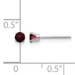 14K White Gold 3mm Garnet Stud Earrings - Birthstone Company