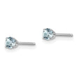 14K White Gold 3mm Aquamarine Stud Earrings - Birthstone Company