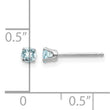 14K White Gold 3mm Aquamarine Stud Earrings - Birthstone Company