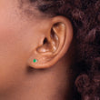 14K White Gold 3mm Emerald Stud Earrings - Birthstone Company