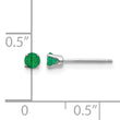 14K White Gold 3mm Emerald Stud Earrings - Birthstone Company