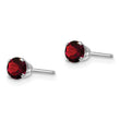 14K White Gold 4mm Garnet Stud Earrings - Birthstone Company